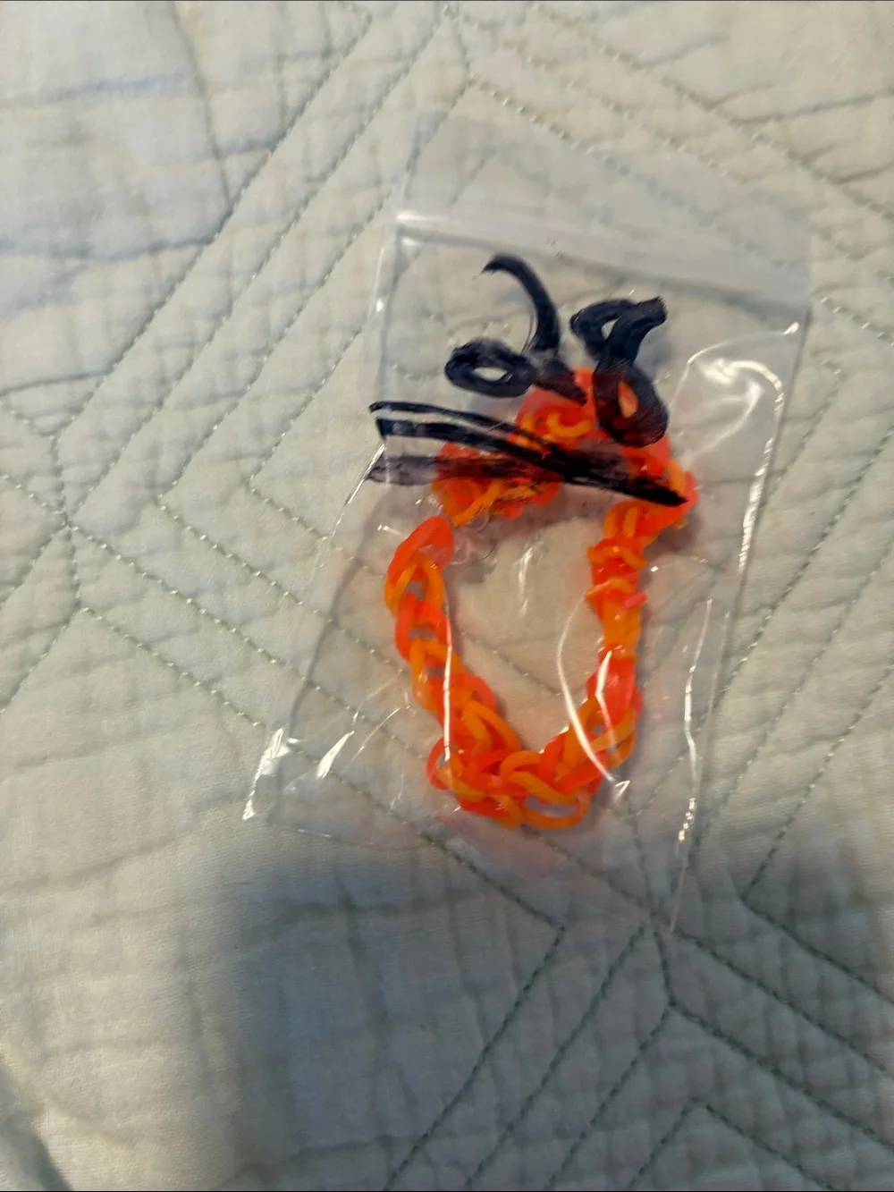 Kids Orange and Black Loom Bracelet - Unbranded